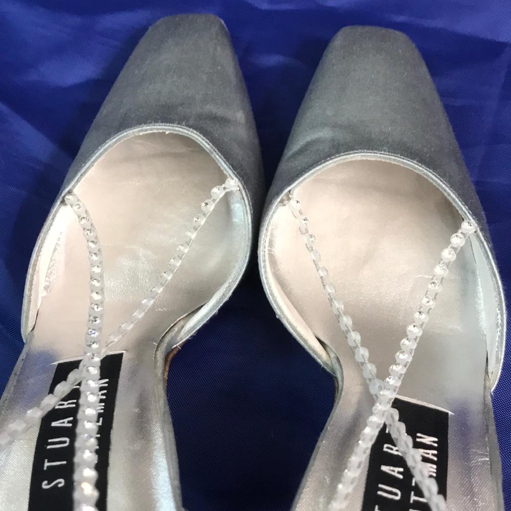Vintage Stuart Weitzman Satin Heels With Beads - Picture 4 of 11